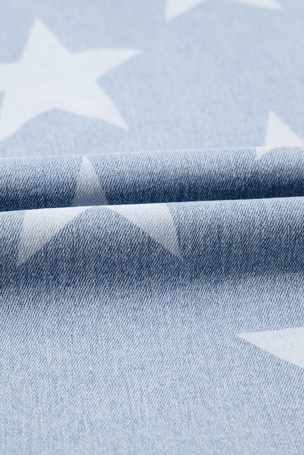 Beau Blue High Waist Star Pattern Plus Size Jeans - Toi ‘n’ Moi Ltd