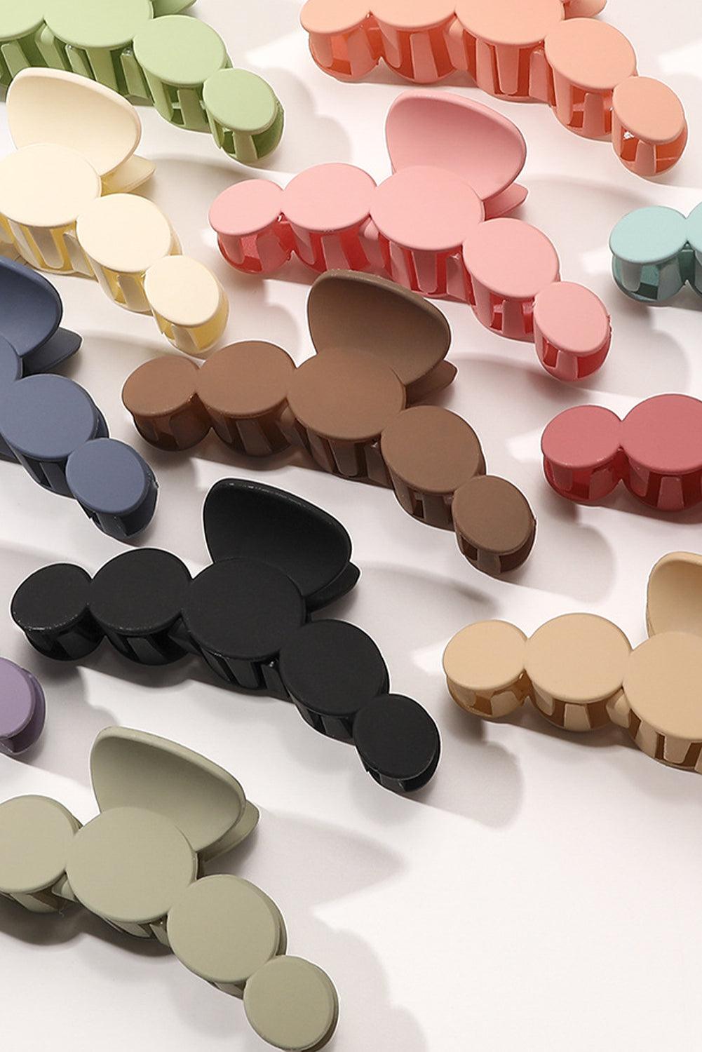 Black Minimalist Five Circles Frosted Hair Claw Clip - Toi ‘n’ Moi Ltd