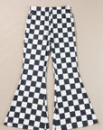 Black Checkerboard High Rise Casual Flared Pants - Toi ‘n’ Moi Ltd