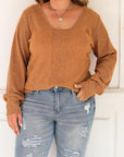 Brown Plus Size Ribbed Slim Fit Knit Top - Toi ‘n’ Moi Ltd