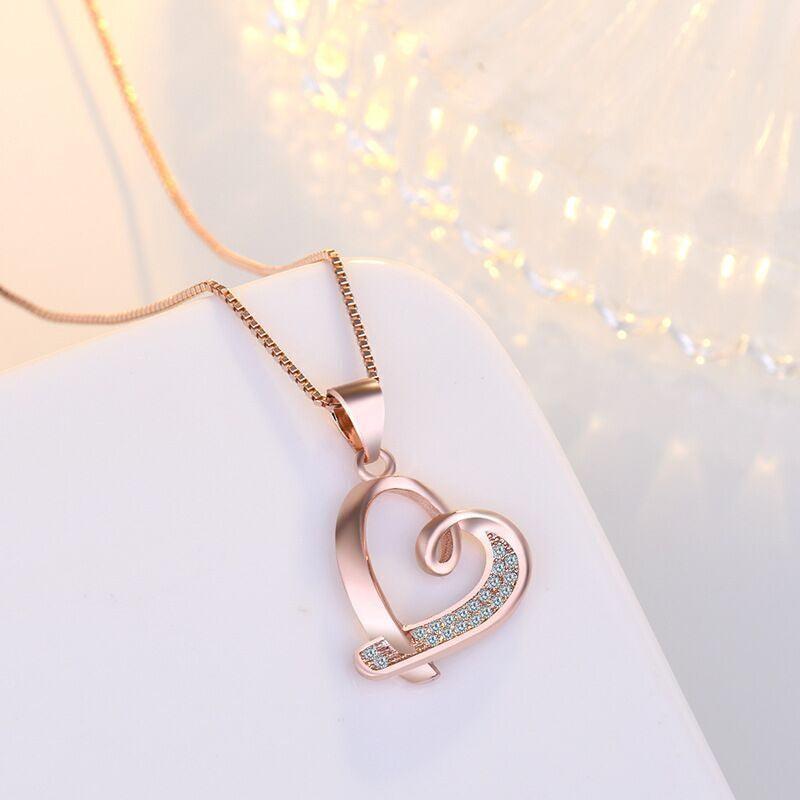 925 Sterling Silver Crystal Heart Pendant Necklace Women Girls Jewellery Gift - Toi ‘n’ Moi Ltd