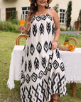 Black Plus Size Western Print Halter Maxi Dress - Toi ‘n’ Moi Ltd