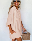 Black Plain Half Button Collared Pocket Loose Romper - Toi ‘n’ Moi Ltd