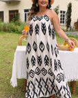 Black Plus Size Western Print Halter Maxi Dress - Toi ‘n’ Moi Ltd