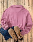 Sweat-shirt à col montant avec fermeture éclair et doublure polaire Phalaenopsis