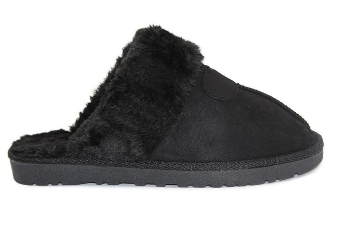 WOMENS LADIES FAUX FUR LINED SLIP on COMFY WARM WINTER SLIPPERS MULES SHOES SIZE - Toi ‘n’ Moi Ltd