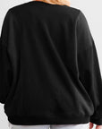 Black Loose Patchwork Crewneck Plus Size Sweatshirt - Toi ‘n’ Moi Ltd