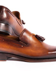 Paul Parkman Brown Goodyear Welted Tassel Loafers (ID