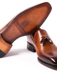Paul Parkman Brown Goodyear Welted Tassel Loafers (ID