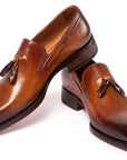 Paul Parkman Brown Goodyear Welted Tassel Loafers (ID