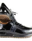 Paul Parkman Men's Black Polished Leather Sneakers (ID