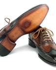 Paul Parkman Wingtip Oxfords Green Handpainted Calfskin (ID