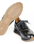 Paul Parkman Men's Black Polished Leather Sneakers (ID