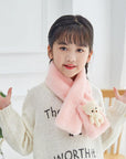 Fur Plush Thicken Kids Gift Plush Scarf Warm Bib Bear Cross Scarf Neckerchief UK - Toi ‘n’ Moi Ltd