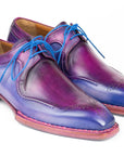 Paul Parkman Men's Hand-Welted Blue & Purple Leather Derby Shoes (ID