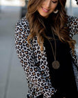 Black Leopard Patched Pocket Open Front Cardigan - Toi ‘n’ Moi Ltd