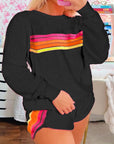 Beau Blue Striped Accent Pullover and Shorts Two Piece Casual Set - Toi ‘n’ Moi Ltd