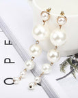 Trendy Elegant Big Simulated Pearl Long Wedding Party Statement Drop Earrings - Toi ‘n’ Moi Ltd
