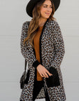 Black Leopard Patched Pocket Open Front Cardigan - Toi ‘n’ Moi Ltd
