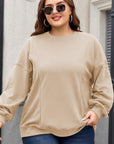 Black Loose Patchwork Crewneck Plus Size Sweatshirt - Toi ‘n’ Moi Ltd