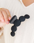 Black Minimalist Five Circles Frosted Hair Claw Clip - Toi ‘n’ Moi Ltd