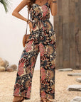 Black Boho Belted Sleeveless Wide Leg Jumpsuit - Toi ‘n’ Moi Ltd