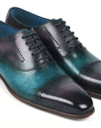 Paul Parkman Men's Cap Toe Oxfords Purple & Turquoise (ID