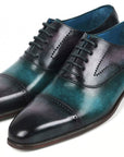 Paul Parkman Men's Cap Toe Oxfords Purple & Turquoise (ID
