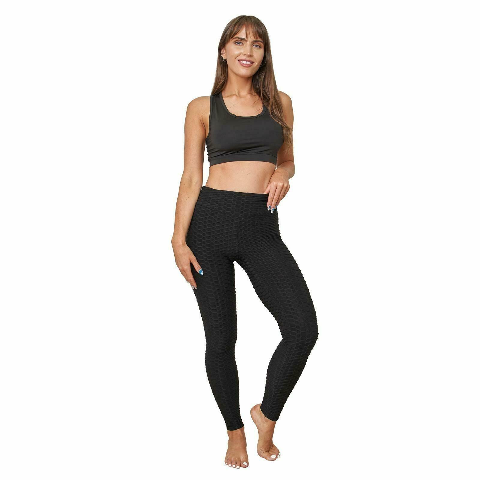 OHS Honeycomb Leggings Push up High Waist Gym Yoga Women Anti-Cellulite Pants UK - Toi ‘n’ Moi Ltd