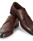 Paul Parkman Brown & Bordeaux Leather Apron Derby Shoes (ID