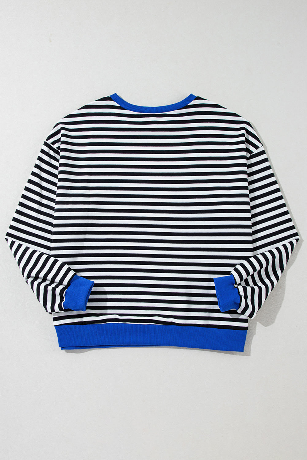 Black Stripe Oversized Contrast Trim Pullover Sweatshirt - Toi ‘n’ Moi Ltd