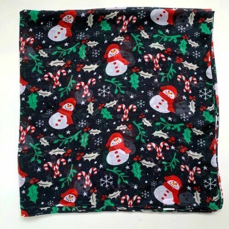 Womens Ladies Christmas Festive Scarf Santa Claus Snowman Print Winter Gifts UK - Toi ‘n’ Moi Ltd