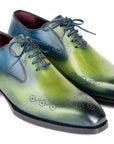 Paul Parkman Goodyear Welted Punched Oxfords Blue & Green (ID