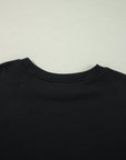 Black Solid Crew Neck Drop Shoulder Plus Size Sweatshirt - Toi ‘n’ Moi Ltd