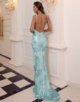 Marissa Aqua Sequin Gown