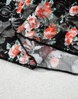 Black Floral Mesh Sheer Long Sleeve Top - Toi ‘n’ Moi Ltd