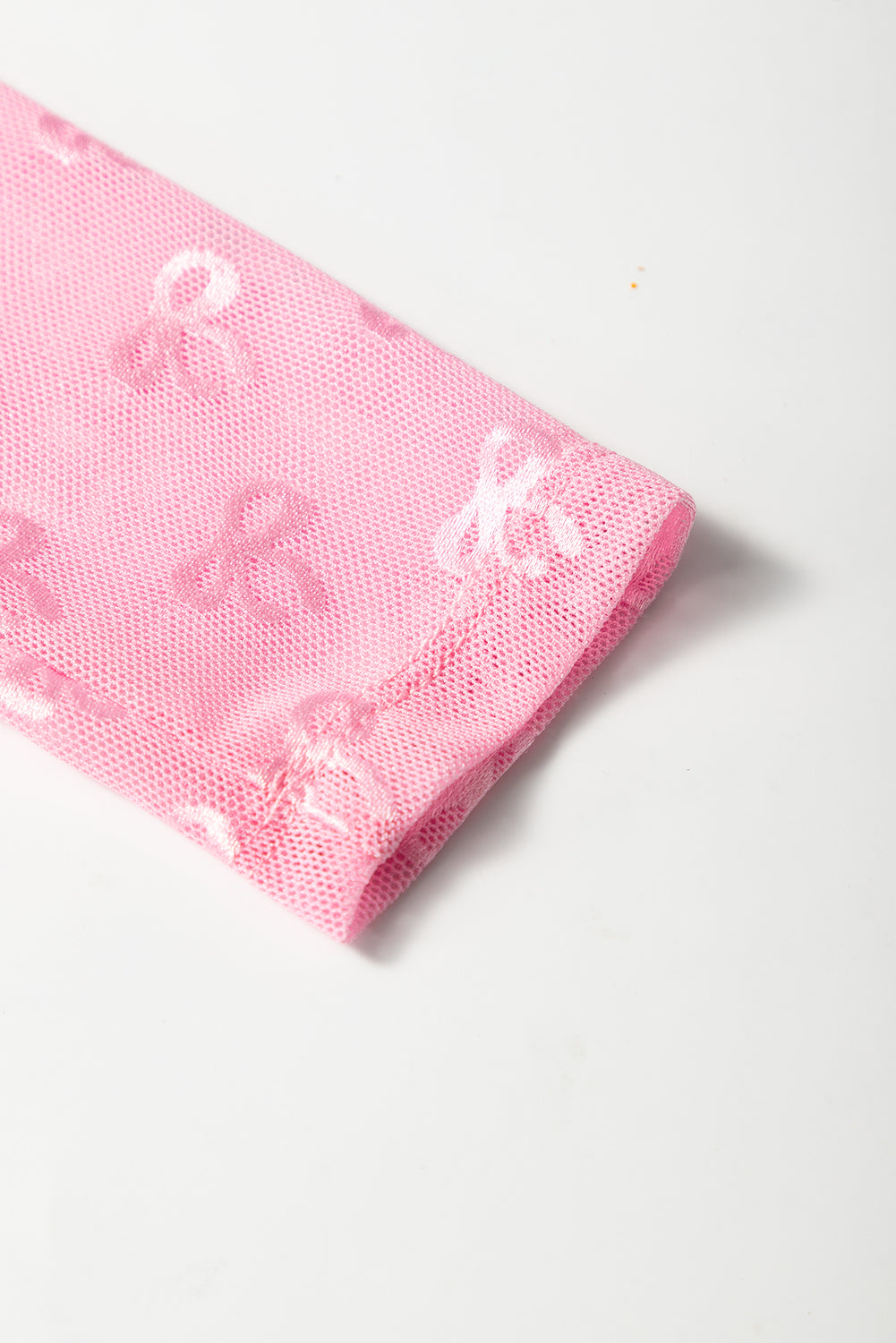 Black Bow Pattern Long Sleeve Slim Fit Mesh Top - Toi ‘n’ Moi Ltd