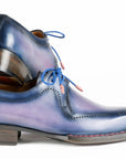 Paul Parkman Men's Hand-Welted Pink & Navy Leather Derby Shoes (ID