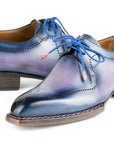 Paul Parkman Men's Hand-Welted Pink & Navy Leather Derby Shoes (ID