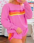 Beau Blue Striped Accent Pullover and Shorts Two Piece Casual Set - Toi ‘n’ Moi Ltd