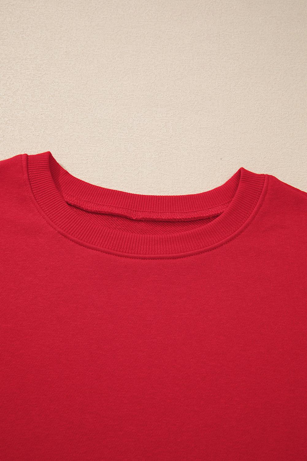 Black Solid Crew Neck Drop Shoulder Plus Size Sweatshirt - Toi ‘n’ Moi Ltd