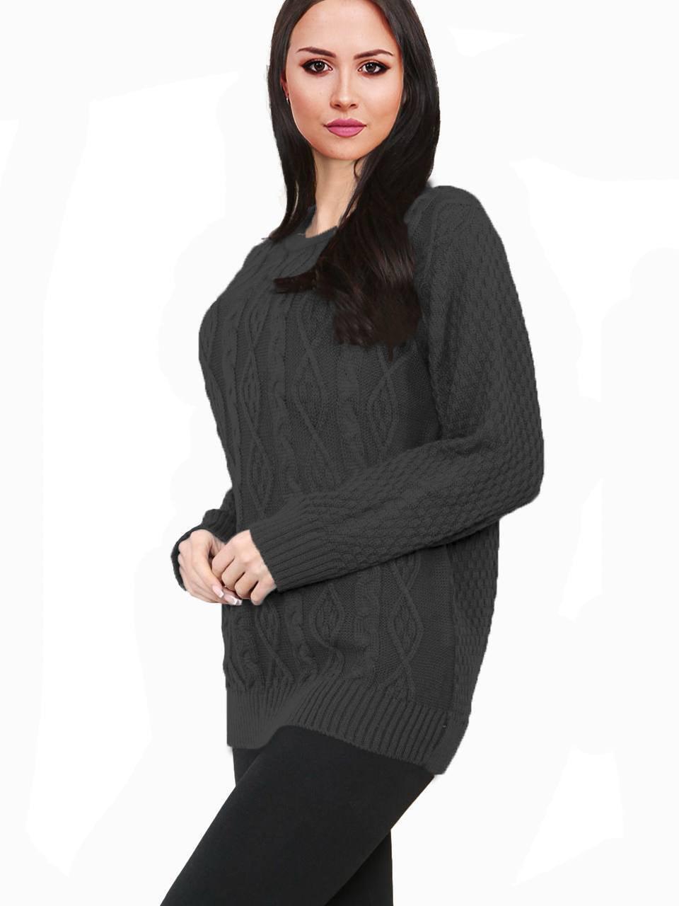 Women Long Sleeve Chunky Cable Knitted Crew Neck Winter Sweater Jumper Top - Toi ‘n’ Moi Ltd