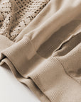 Sweat-shirt en tricot parcheminé avec bordure côtelée et coutures apparentes