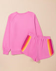 Beau Blue Striped Accent Pullover and Shorts Two Piece Casual Set - Toi ‘n’ Moi Ltd