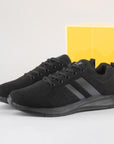 Mens Trainers Black Adults Lace up Casual Sportswear Knitted SIZE - Toi ‘n’ Moi Ltd