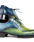 Paul Parkman Goodyear Welted Punched Oxfords Blue & Green (ID