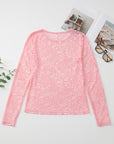 Blossom Floral Lace Sheer Long Sleeve Top - Toi ‘n’ Moi Ltd