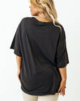 Black Checkerd DESERT DREAMS Printed Ripped Plus Size Tee - Toi ‘n’ Moi Ltd