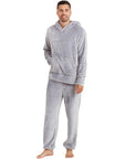 Snuggaroo Mens Soft Fleece Hooded Pjs Pyjama Bottoms Top Loungewear Set - Toi ‘n’ Moi Ltd