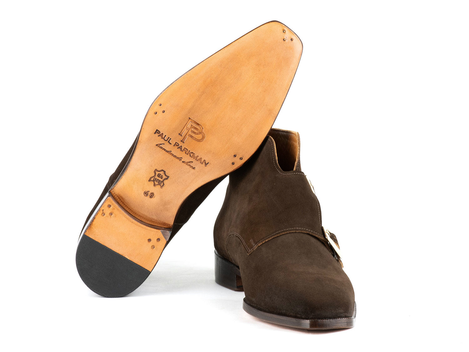 Paul Parkman Double Monkstrap Ankle Boots Brown Suede (ID